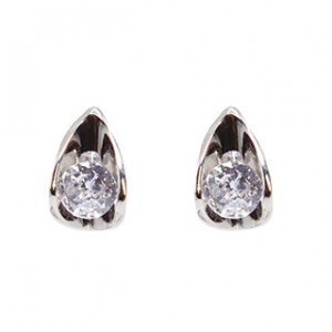 Silver and cz earrings, SIM40-8